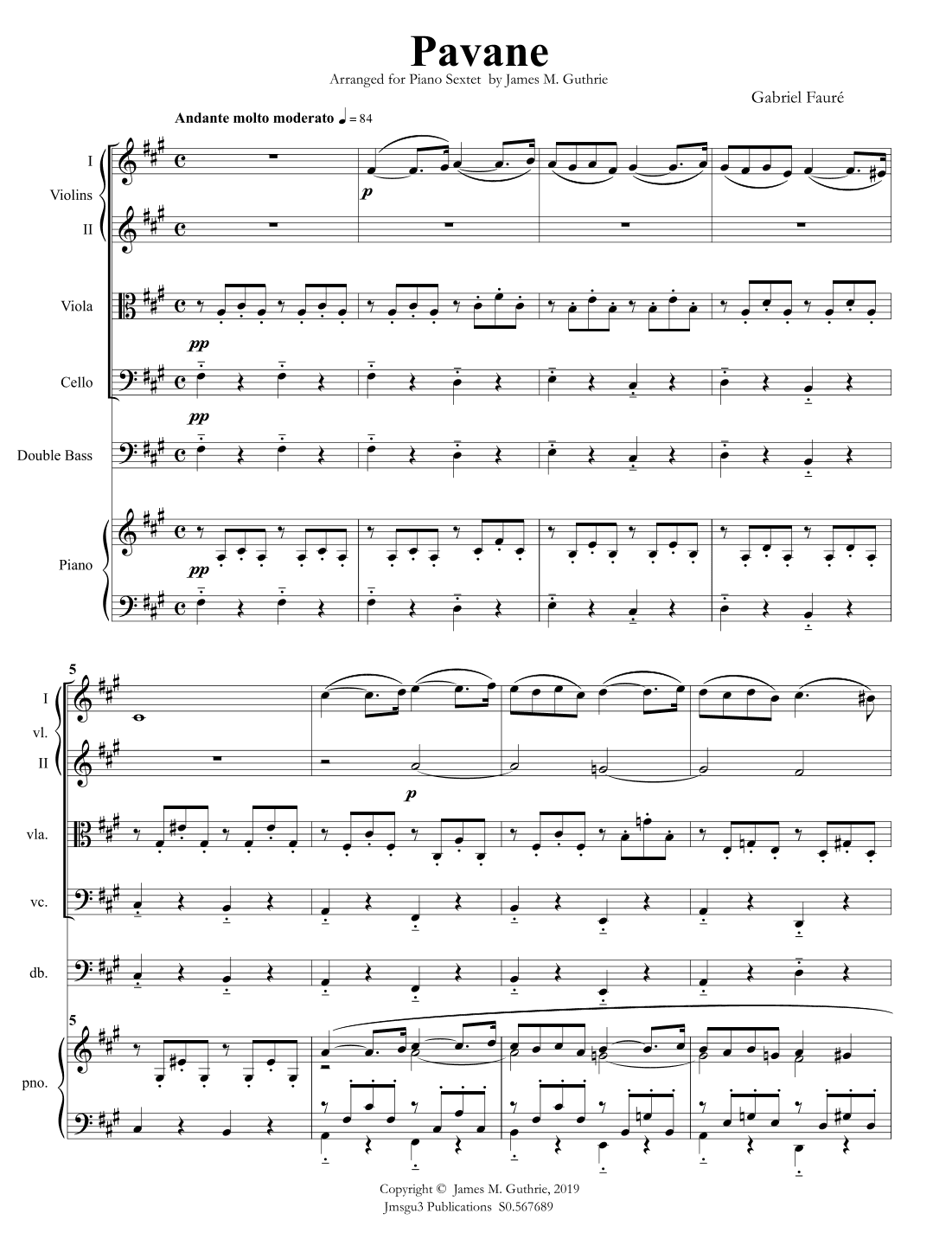 Fauré: Pavane Op. 50 for Piano Sextet (arr. James M. Guthrie)