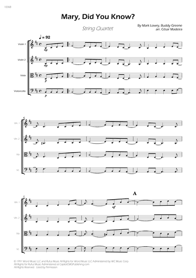 Mary, Did You Know? - Score Only (arr. César Madeira)