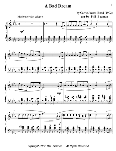A Bad Dream - piano solo (arr. Phil Beaman)