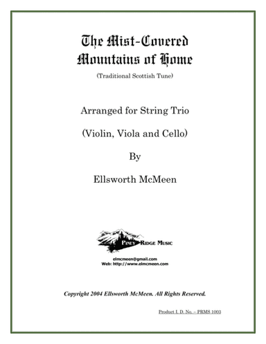 Mist-Covered Mountains of Home For Classical String Trio (Violin, Viola, and Cello) (arr. Ellsworth McMeen)