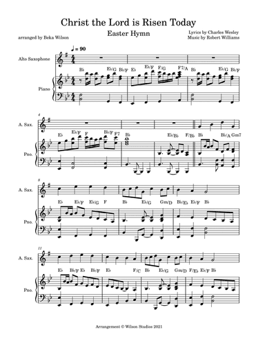 Christ the Lord is Risen Today--alto sax solo (arr. Beka Wilson)