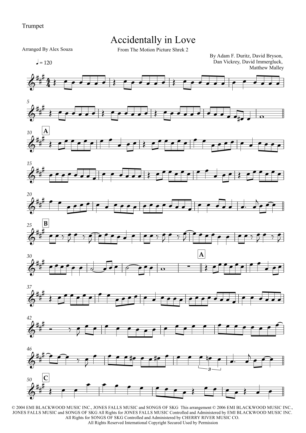 Accidentally In Love (arr. Alex Souza)