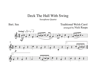 Deck The Hall With Swing - Baritone Saxophone part (arr. Nick Raspa)