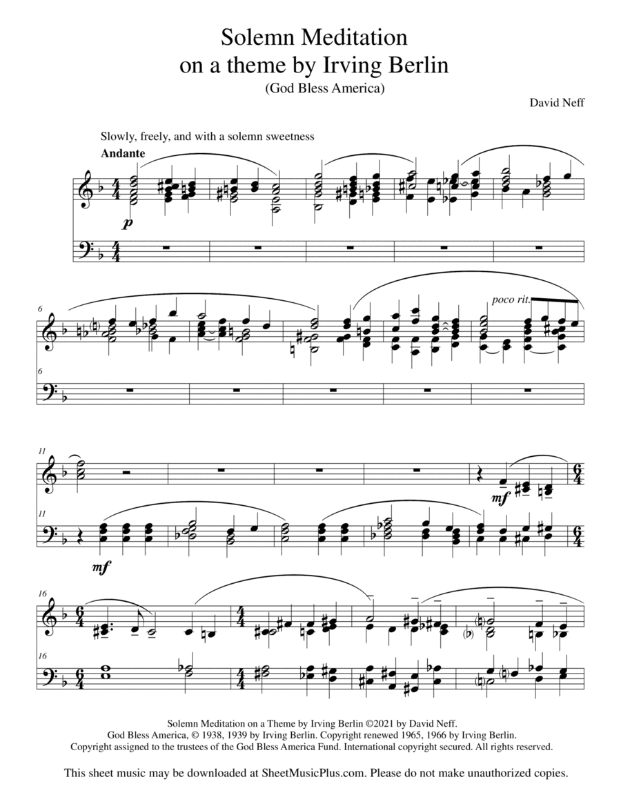 God Bless America ® (arr. David Neff)