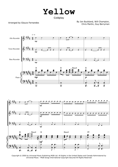 Yellow (arr. Glauco Fernandes)