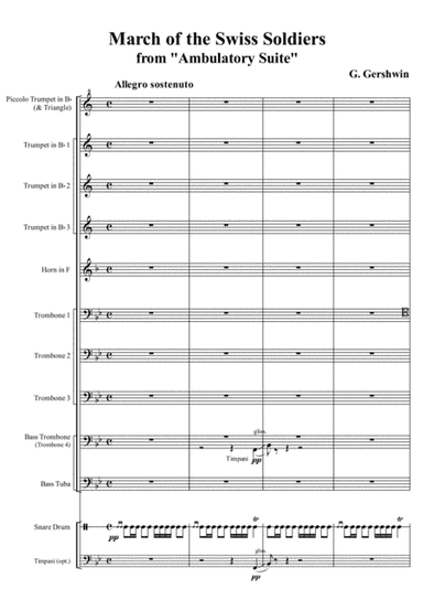 G. Gershwin - March of the Swiss Soldiers from 'Ambulatory Suite', arr. for Brass Ensemble (arr. Xlomeg)