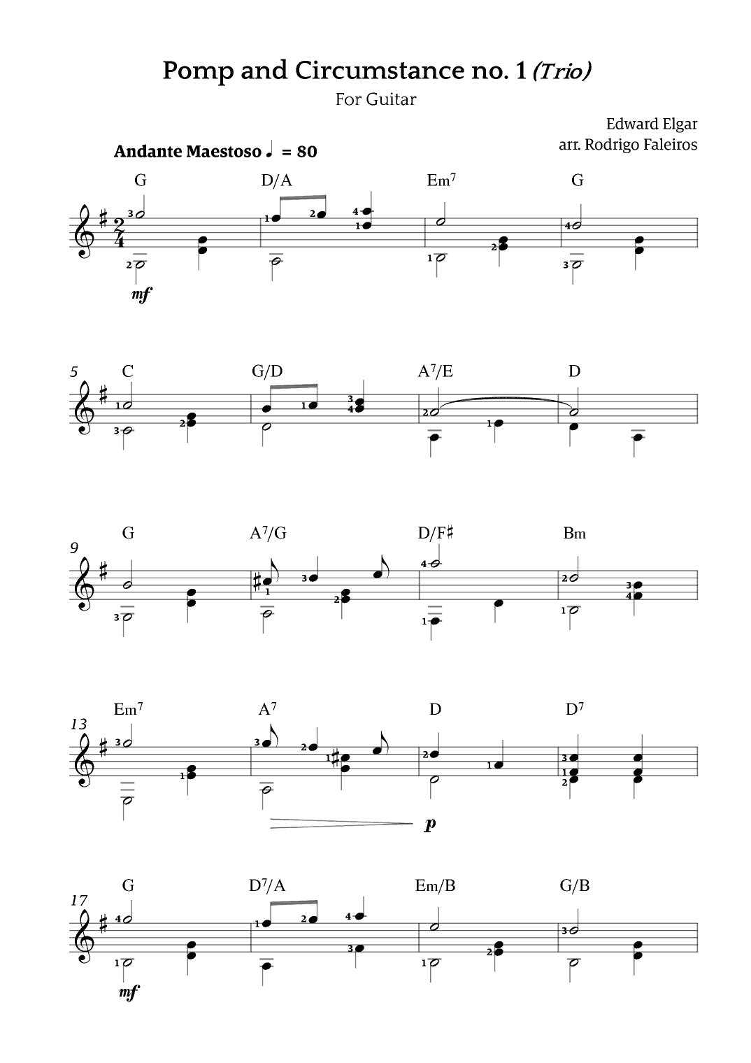 Pomp and Circumstance no. 1 (Trio) (arr. Rodrigo Faleiros)