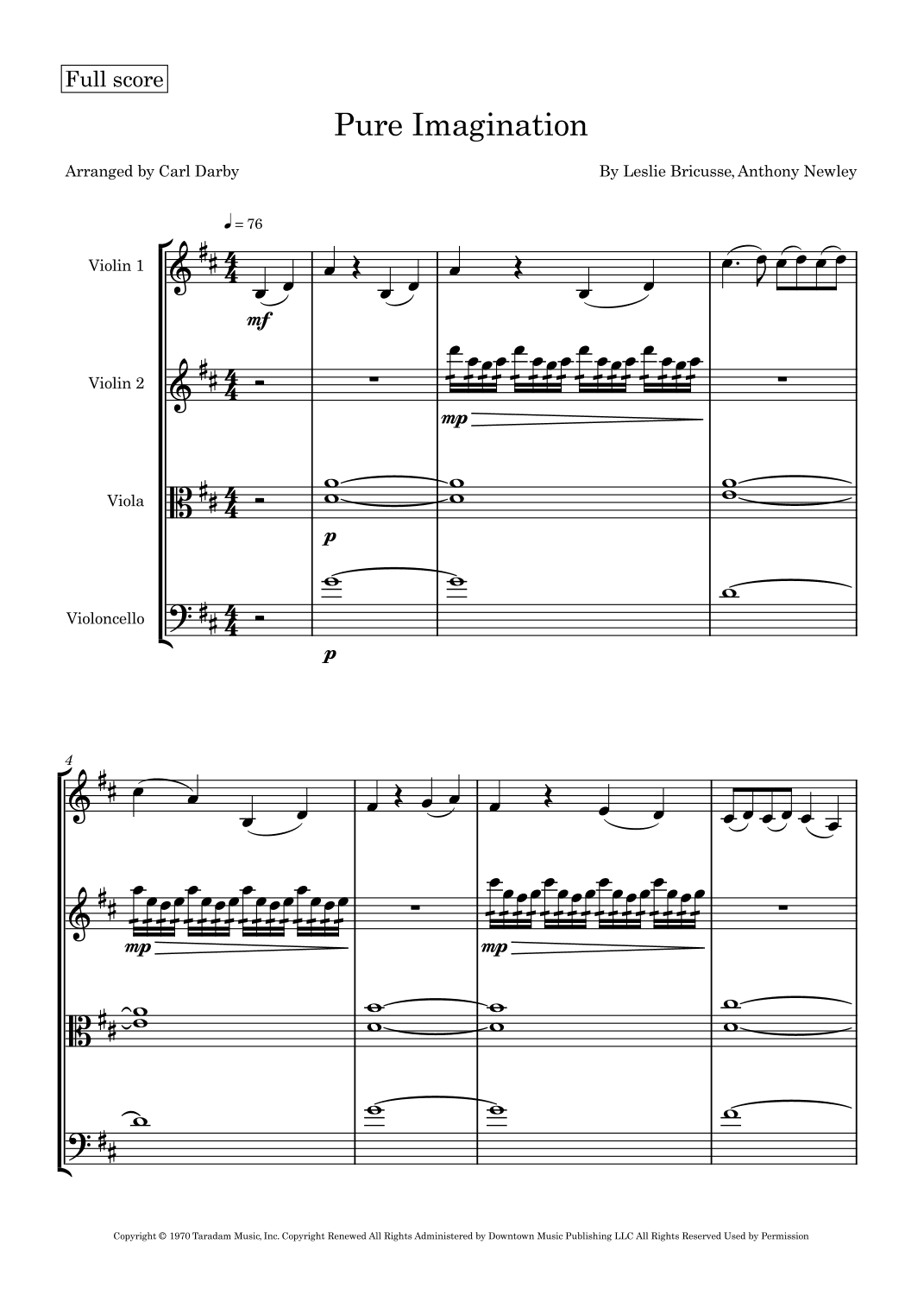 Pure Imagination (arr. Carl Darby)