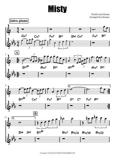 Misty (arr. Lkmusic)