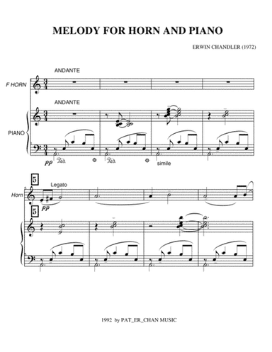 MELODY for FRENCH HORN PIANO