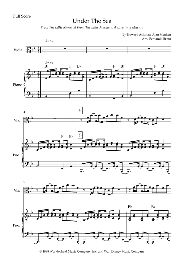 Under The Sea (arr. Fernando Britto)
