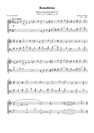 Brahms Benedictus - arranged by Erik Kihss (arr. Erik Kihss)