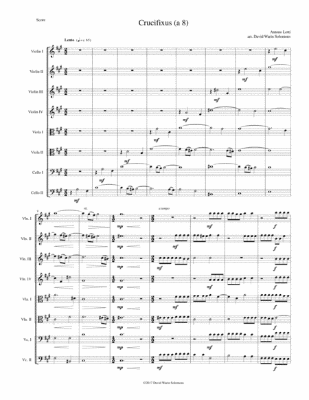 Crucifixus a 8 for string octet (or string orchestra) (arr. David Warin Solomons)