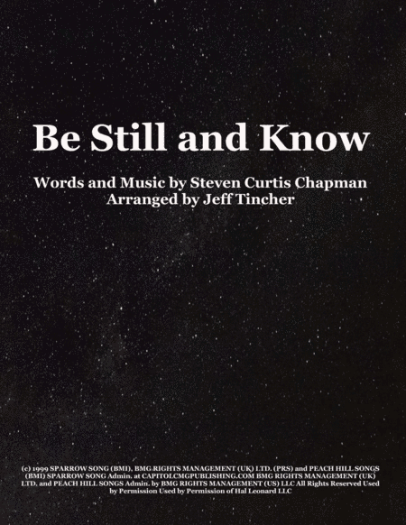 Be Still And Know (arr. Jeff Tincher)