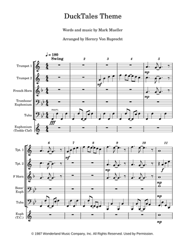Ducktales Theme (arr. Henry Von Ruprecht)