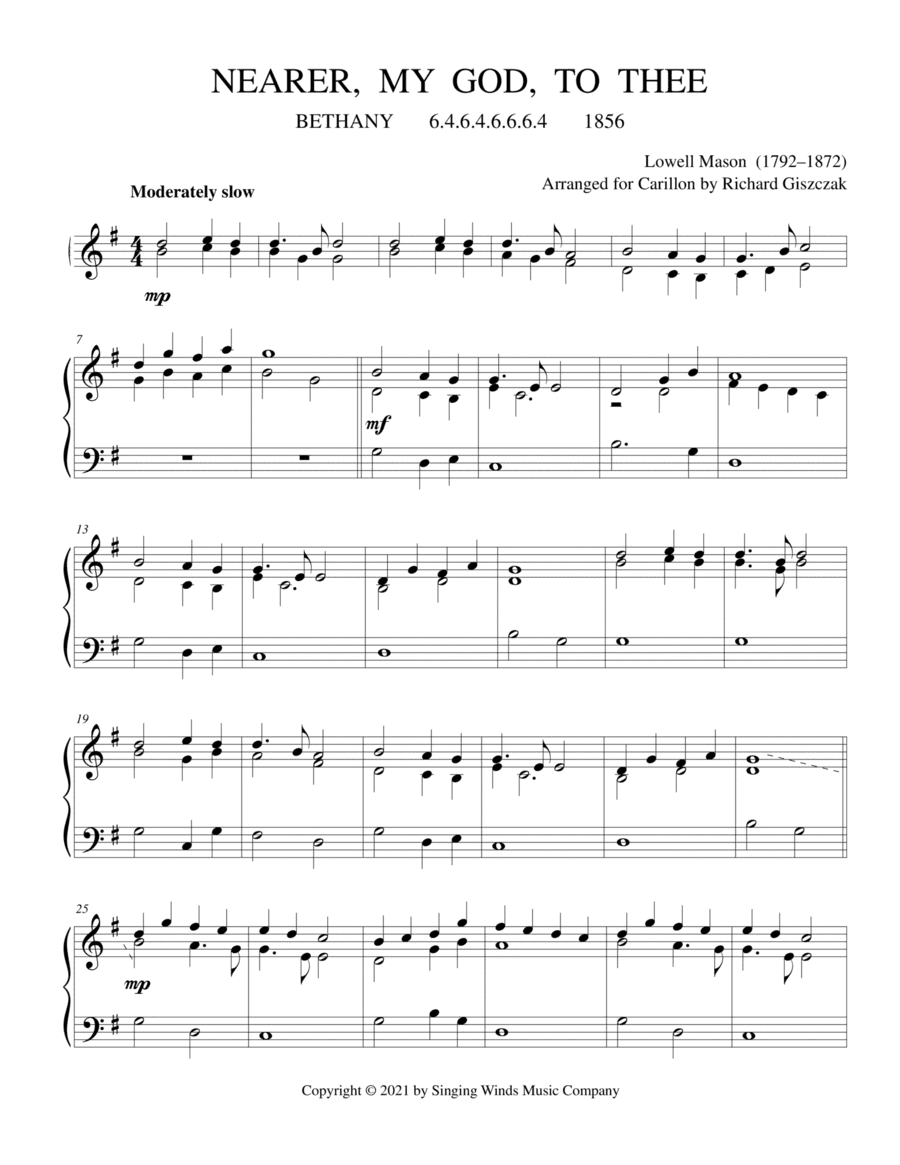 Nearer, My God, to Thee (BETHANY) (arr. Richard Giszczak)