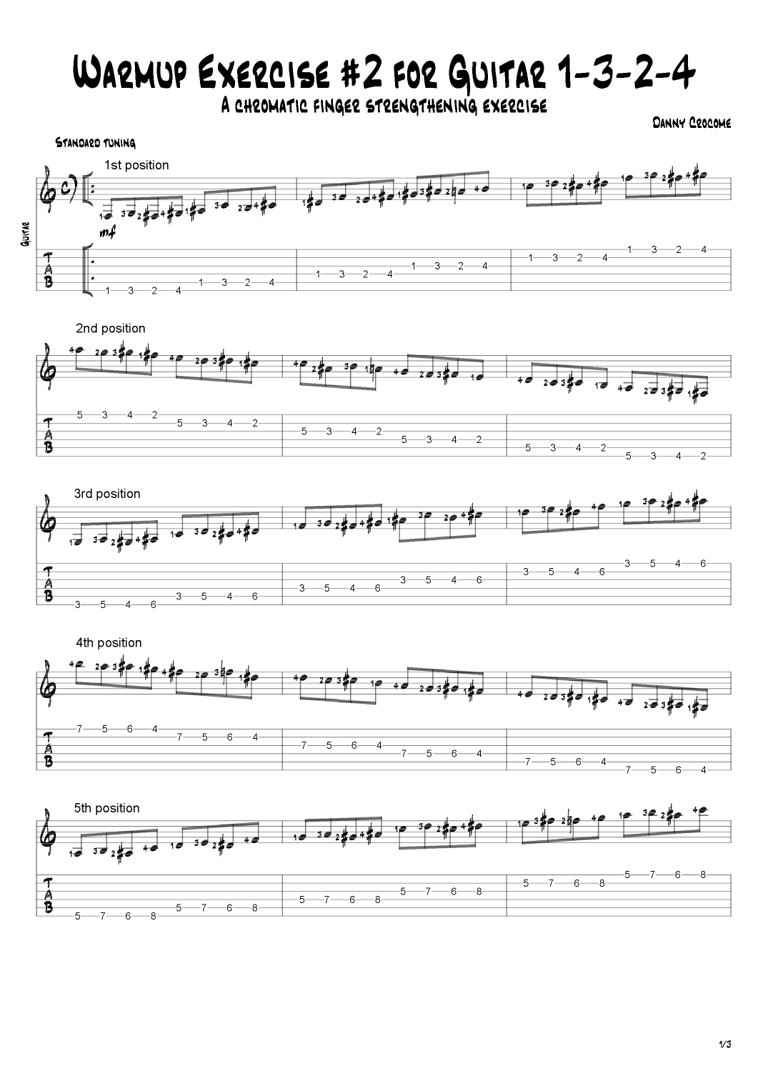 Warmup Exercise #2 for Guitar - A Chromatic Finger-Strengthening Exercise