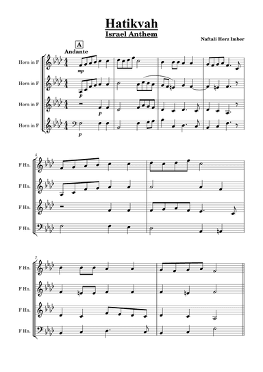 Hatikva (Jewish traditional melody, Israeli national anthem)