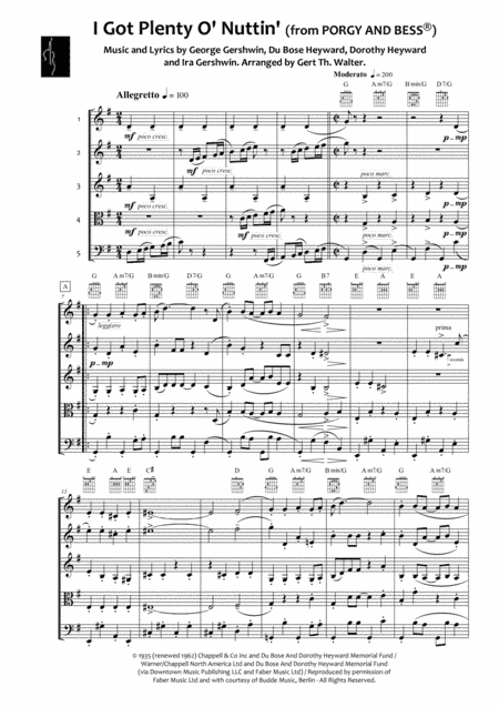 I Got Plenty O' Nuttin'  from PORGY AND BESS ® (arr. Gert Th. Walter)