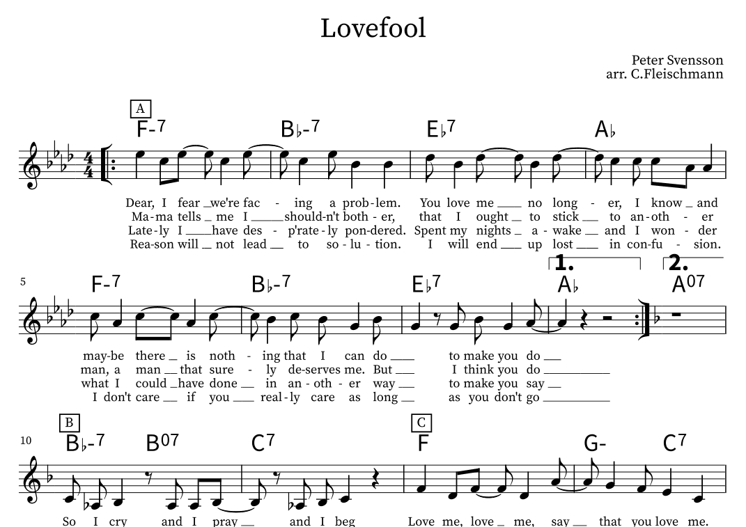 Lovefool (arr. Christoph Fleischmann)