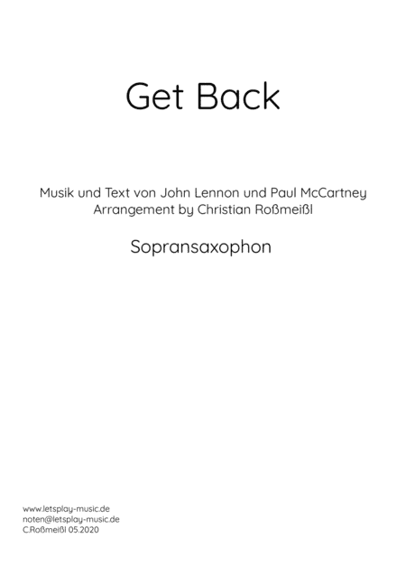 Get Back (arr. Christian Roßmeißl)