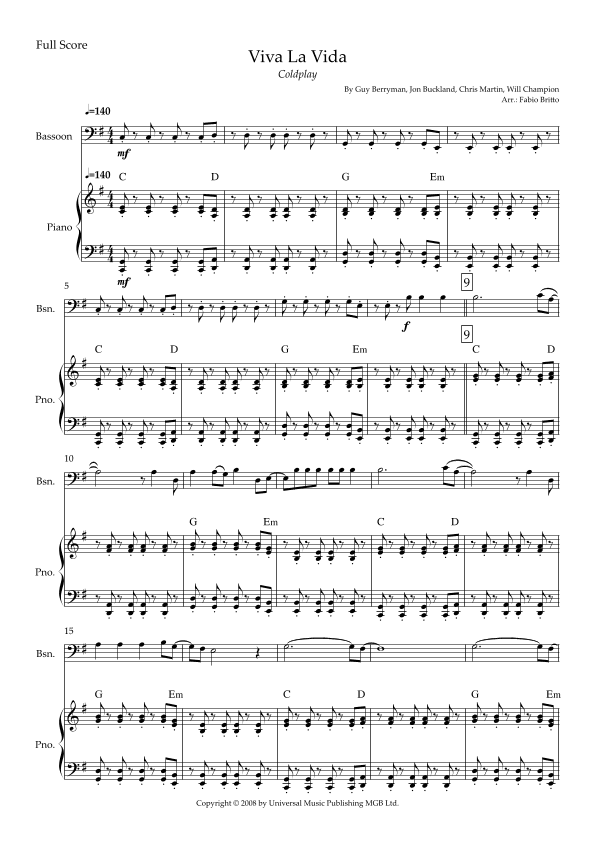 Viva La Vida (arr. Fabio Britto)