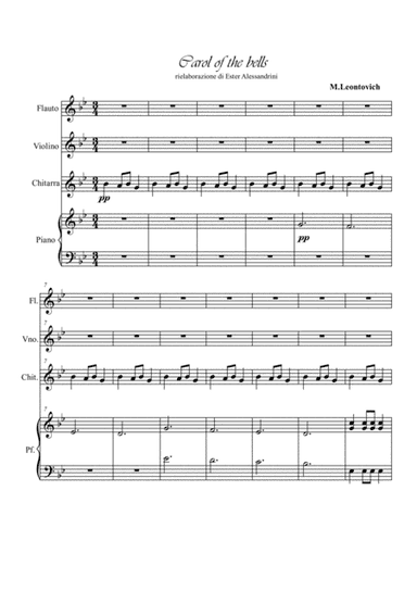 Carol of the bells quartet (arr. Ester Alessandrini)