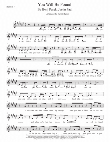 You Will Be Found (arr. Kevin Busse)