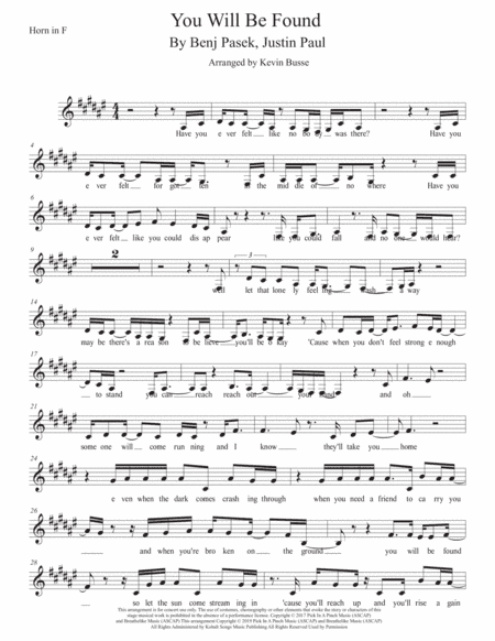 You Will Be Found (arr. Kevin Busse)
