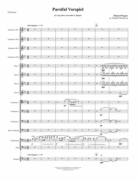 Parsifal Vorspiel (Prelude) for Large Brass Ensemble & Timpani (arr. Malmstrom, Randall)