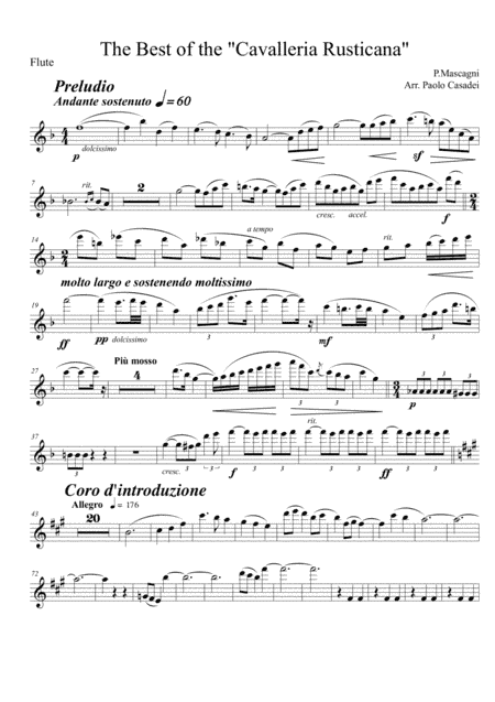 cavalleria Rusticana per Quintetto di fiat - Flute (arr. Casadei Paolo)