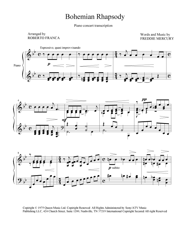 Bohemian Rhapsody (arr. Roberto Franca)