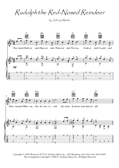 Rudolph The Red-nosed Reindeer (arr. PianoSheetNow)