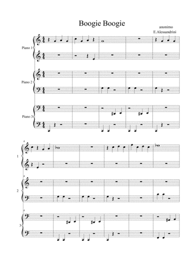 Boogie Boogie. Piano six hands (arr. Ester Alessandrini)