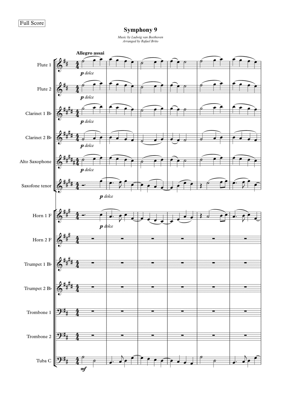 Beethoven - Ode to Joy - Symphony 9 for Wind Band (arr. Rafael Brito)