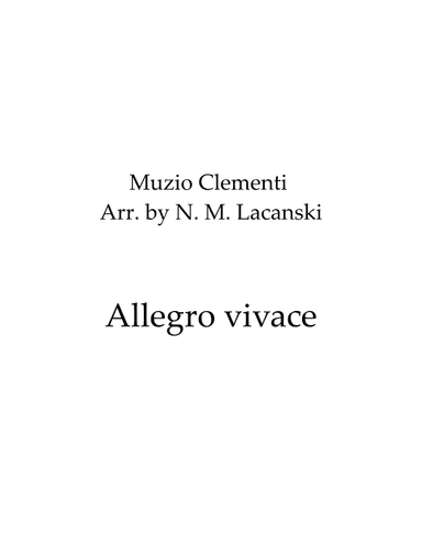 Allegro Vivace (arr. Nick M Lacanski)