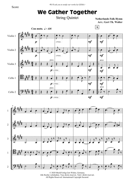We Gather Together (arr. Gert Th. Walter)