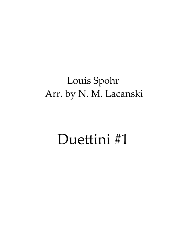 Duettini #1 Allegro Op. 127 (arr. Nick M Lacanski)