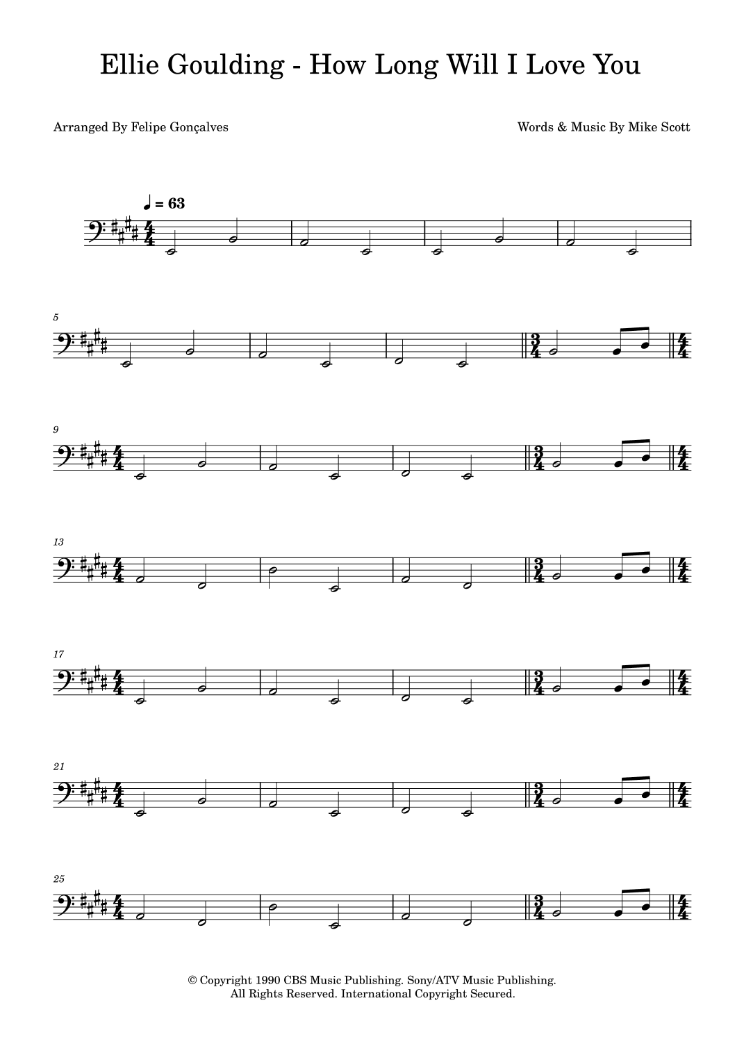How Long Will I Love You (arr. Felipe Gonçalves)