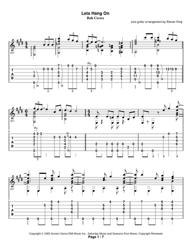 Let's Hang On (arr. Steven Michael King)