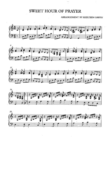 SWEET HOUR OF PRAYER - piano solo with variations (arr. RHEUBEN GREEN JR)