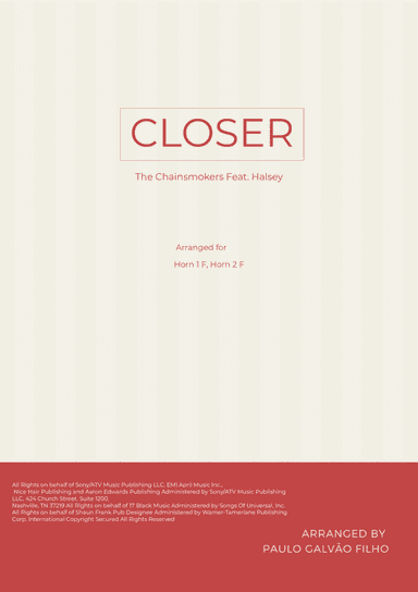 Closer (arr. Paulo Galvao Filho)