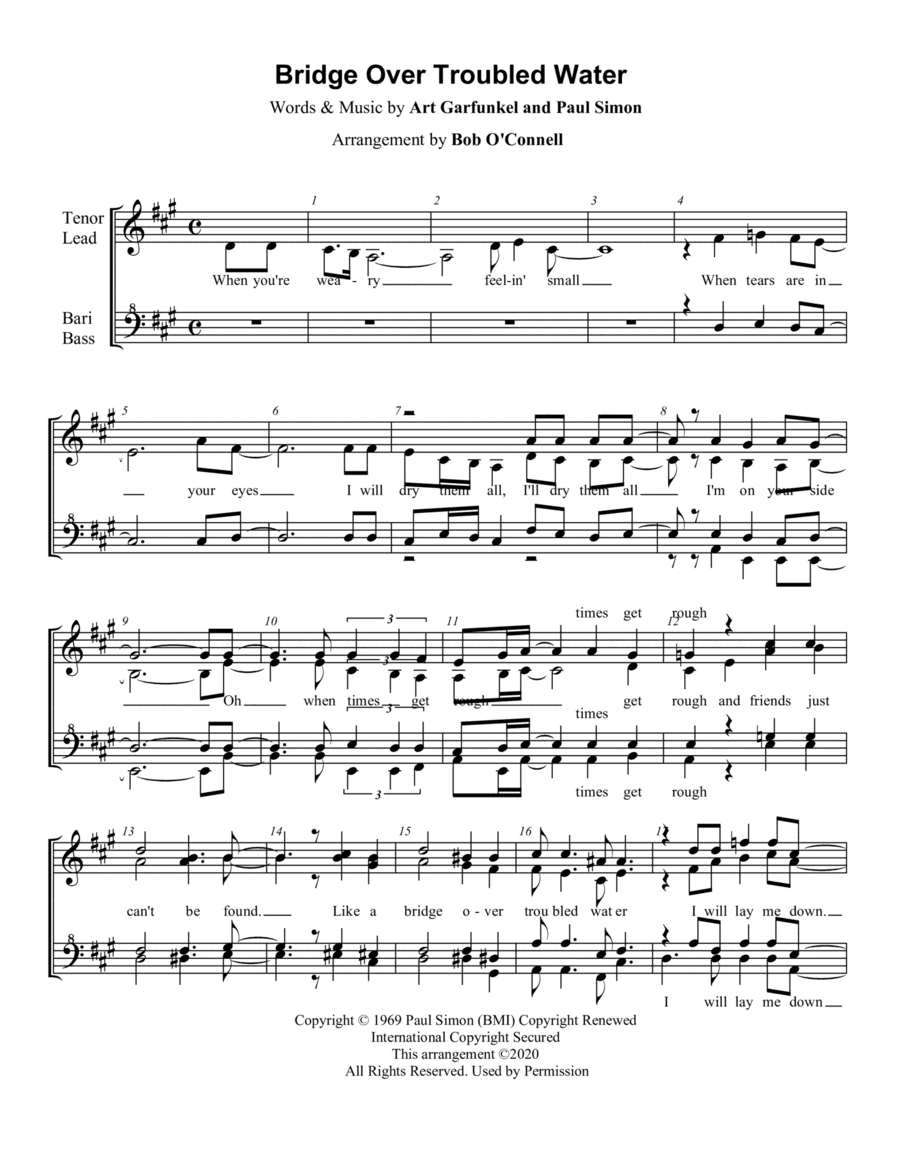 Bridge Over Troubled Water (arr. Bob O'Connell)