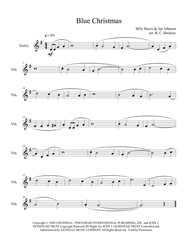 Blue Christmas (arr. B. C. Dockery)