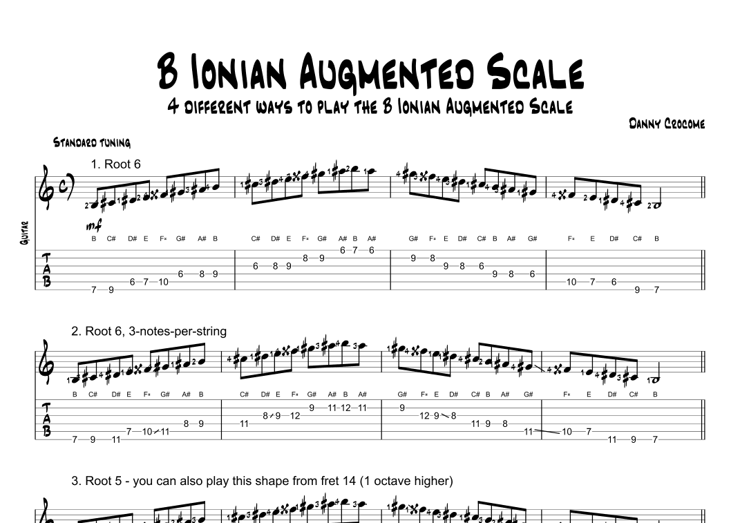 B Ionian Augmented Scale (4 Ways to Play)
