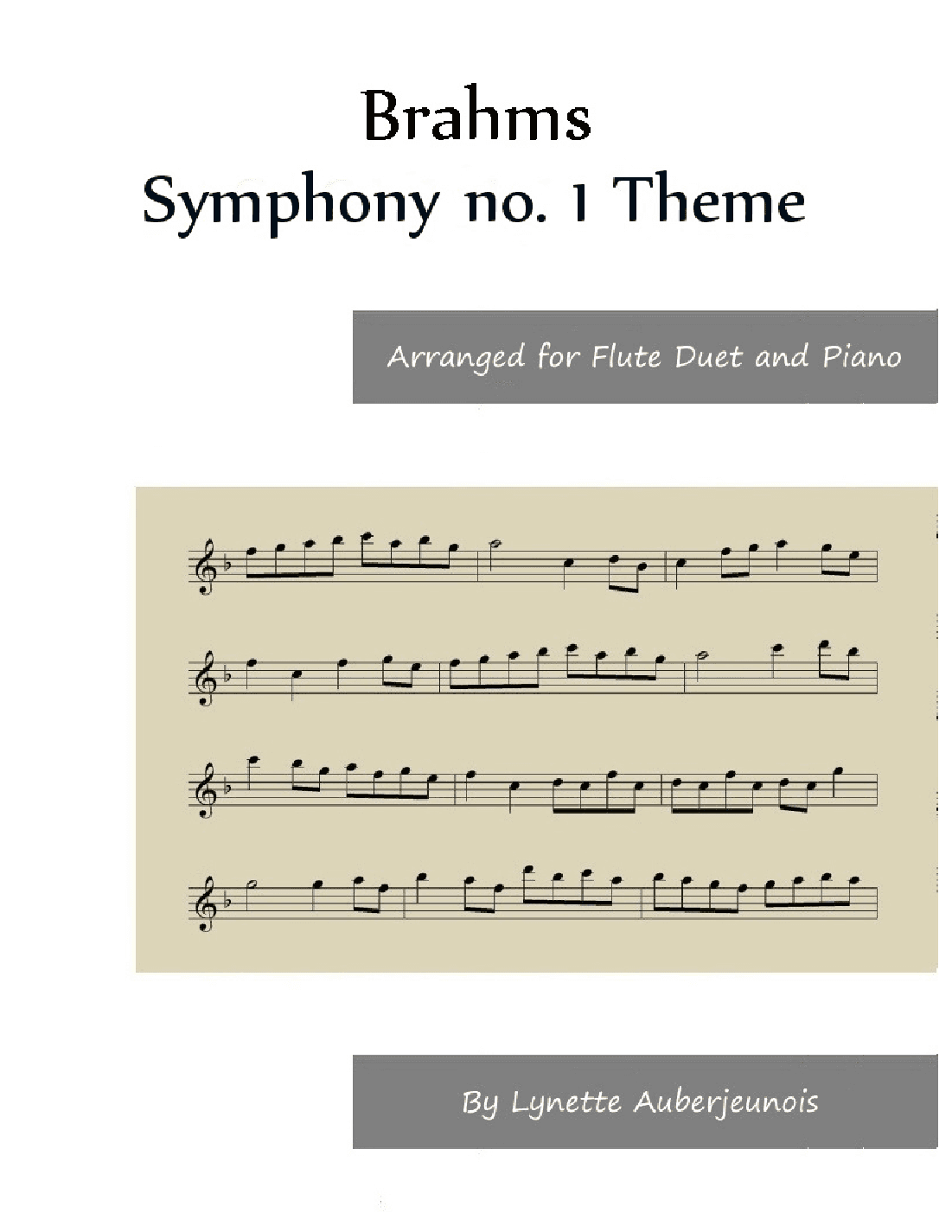 Symphony no. 1 Theme - Flute Duet and Piano (arr. Lynette Auberjeunois)