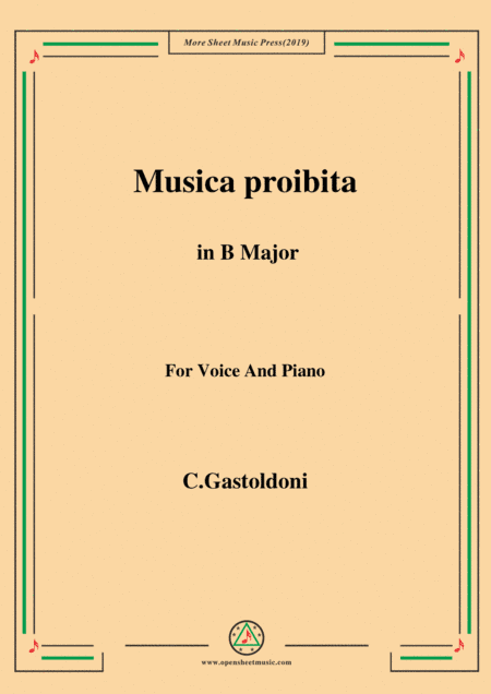 Gastoldoni-Musica proibita in B Major (arr. MSM)