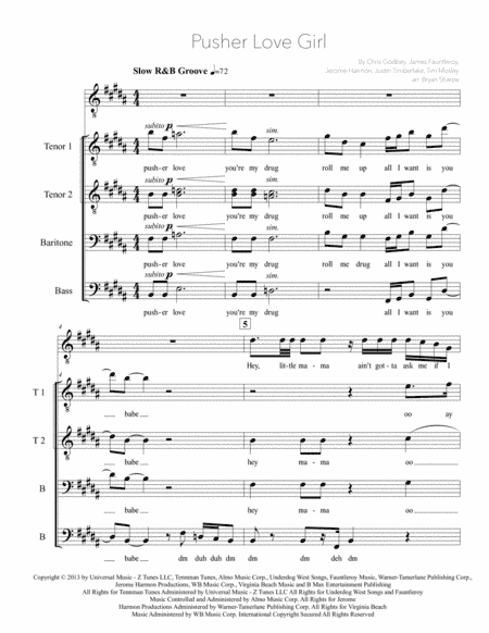 Pusher Love Girl (arr. Bsharpe Music)