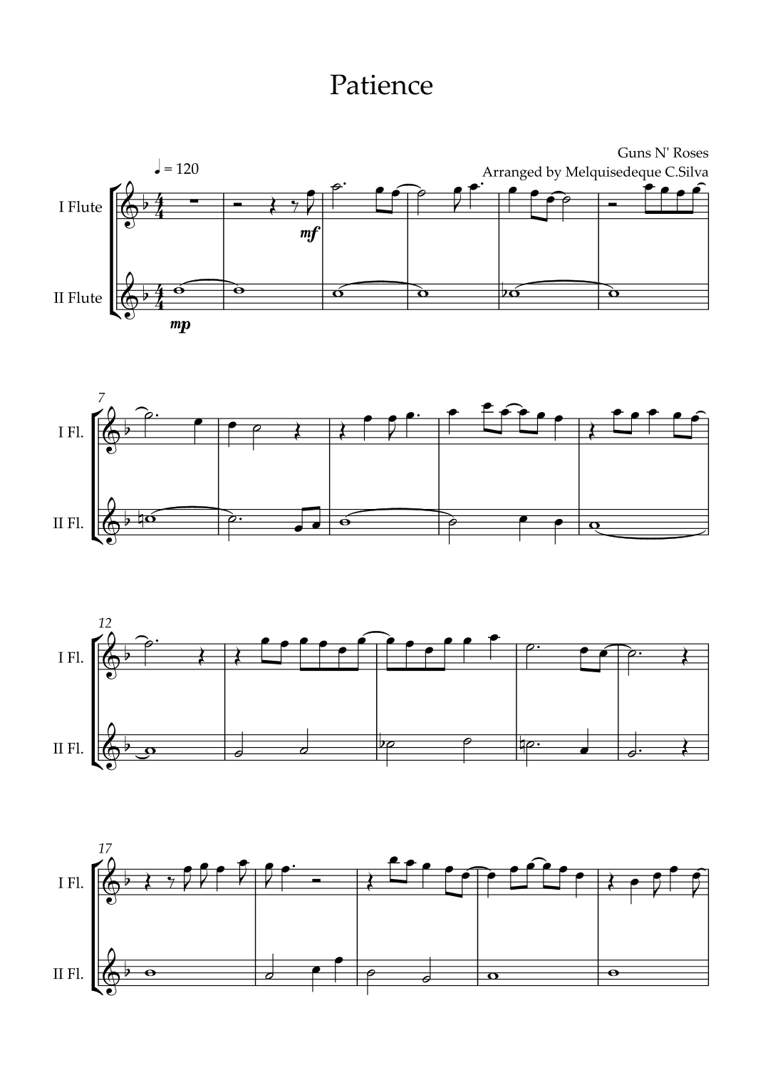 Patience (arr. Melquisedeque C.Silva)