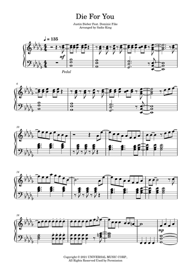 Die For You (arr. Sadie King)